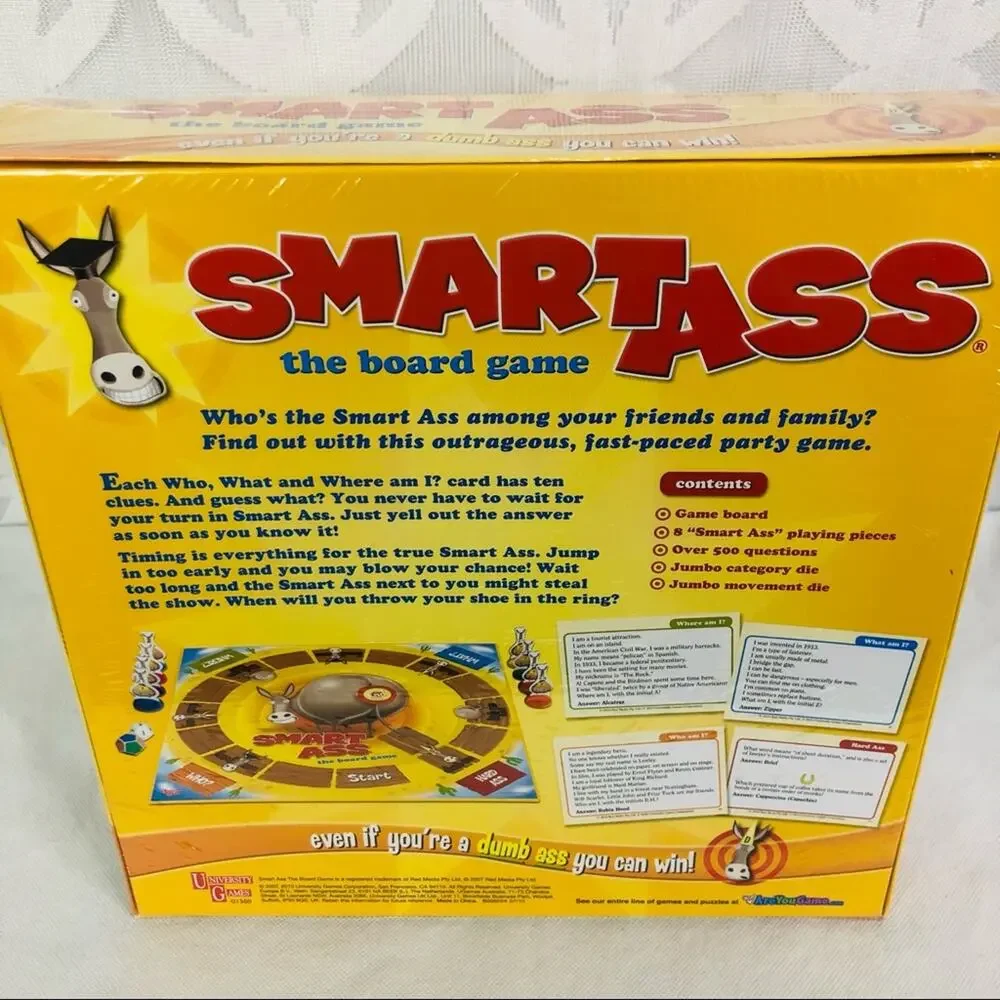 Smart Ass Board Game Brand New‎ Sealed University Games 2016 Party Trivia